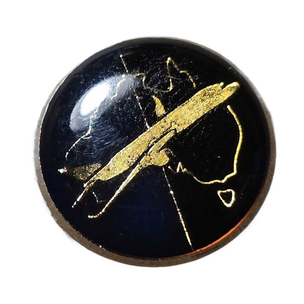 Vintage Gold Jet Airplane Australia Map Souvenir Lapel Vest Hat Pin E10